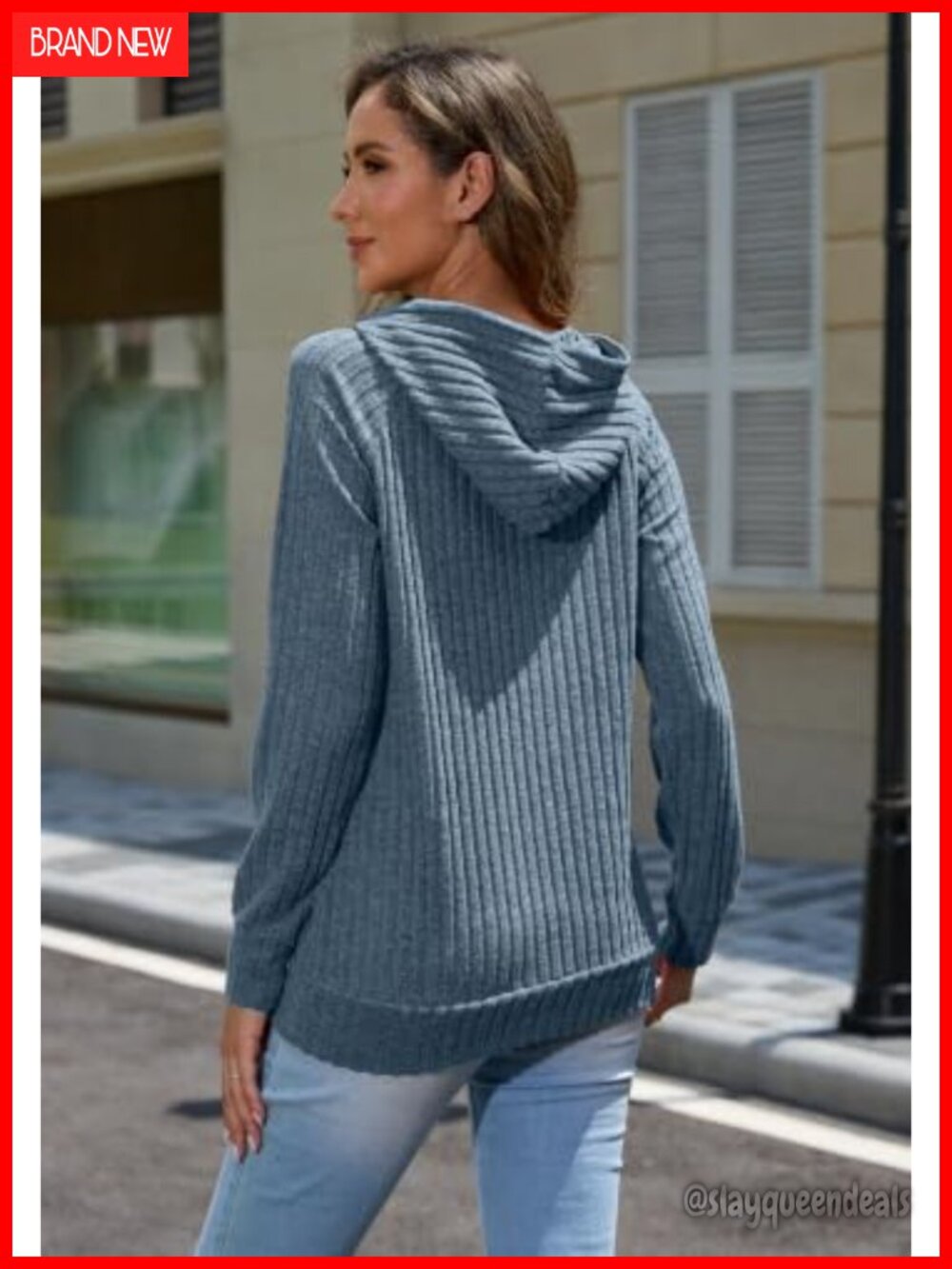 Womens Pullover Hoodie Soft Stretch Sweatshirt Long Sleeve Casual Top - Picture 4 of 6
